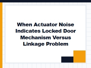 Diagnosing Actuator Noise for Door Lock or Linkage Issues